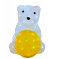 Сувенир светодиодный Медведь с мячом, 30см*20см