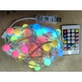 Гирлянда светодиодная Шарики, USB, пульт, 10м, цветная